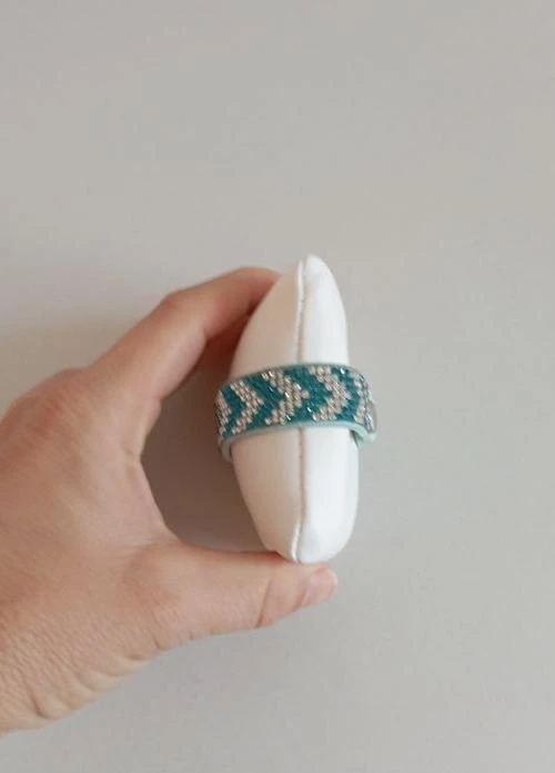 Blauwe kunstleren armband – photo 4